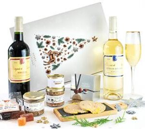 Coffret blanc et sapin vert