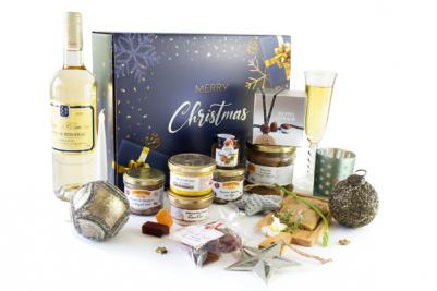 Coffret Merry Christmas bleu foie gras